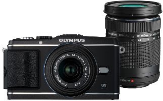 Olympus, Digitální foťák bezzrcadlovka Olympus PEN E-P3 black + 14-42mm black + 40-150mm black