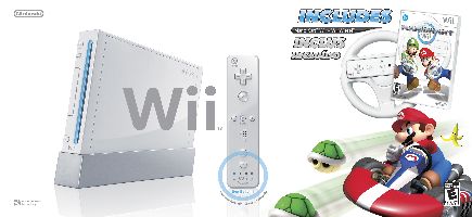 Nintendo, Nintendo Wii Nintendo Wii White + Mario Kart + Wheel