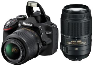 Nikon, Digitální zrcadlovka Nikon D3200 Black + 18-55 AF-S DX VR + 55-300 AF-S VR