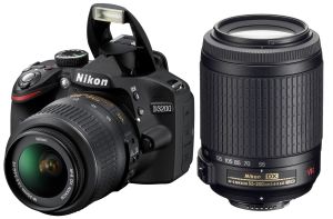 Nikon, Digitální zrcadlovka Nikon D3200 Black + 18-55 AF-S DX VR + 55-200 AF-S VR
