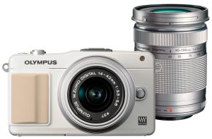 Olympus, Digitální foťák bezzrcadlovka Olympus PEN E-PM2 + 14-42mm  II R + 40-150, bílá