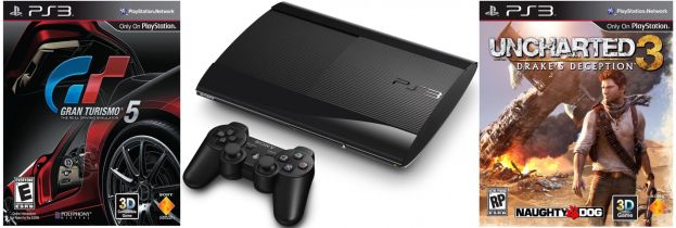 SONY Playstation 3 - 500GB SuperSlim + GranTurismo 5 a Uncharted 3