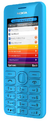Nokia, Mobilní telefon pro seniory Nokia 206 Dual SIM azurová