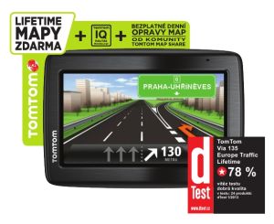 TomTom, GPS navigace GPS navigace TomTom VIA 135 Europe Traffic LIFETIME mapy, 1EQ5.002.12