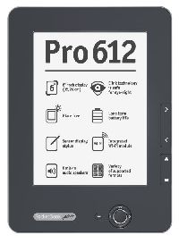 PocketBook, E-book čtečka PocketBook 612 PRO Dark Grey + kožené pouzdro
